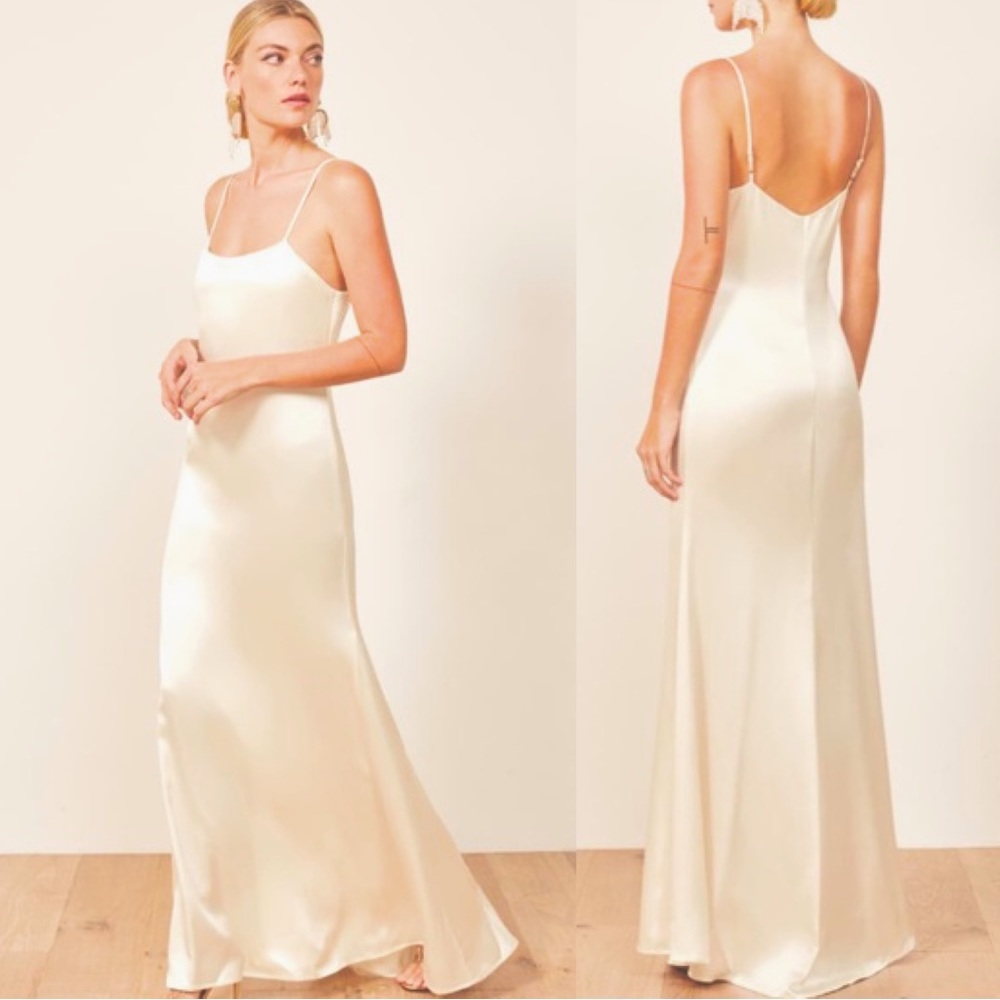 REFORMATION Minerva Dress 100% Silk Floor Length Dress